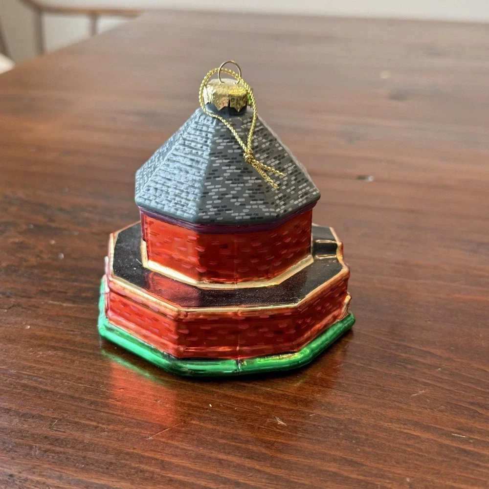 Colonial Williamsburg Powder Magazine Ornament Blown Glass Christmas Vtg‎ EUC